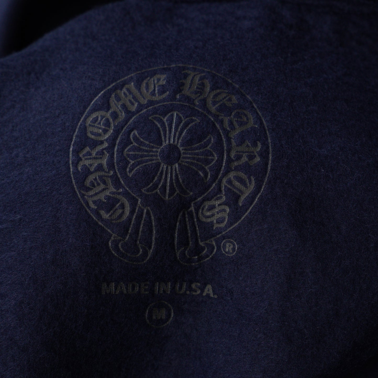 Chrome Hearts Navy&Red Horseshoe Floral Sleeve Pullover Hoodie
