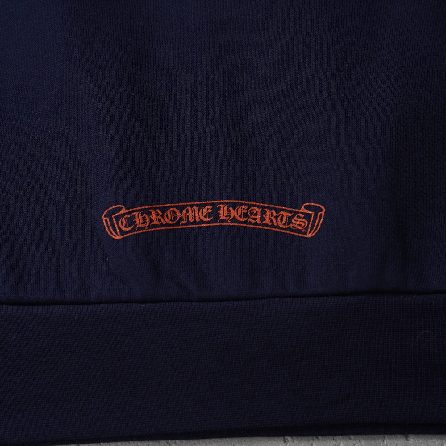 Chrome Hearts Navy&Red Horseshoe Floral Sleeve Pullover Hoodie