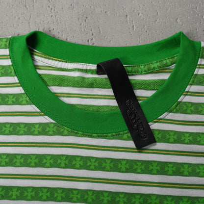CHROME HEARTS Striped Logo T-shirt Green
