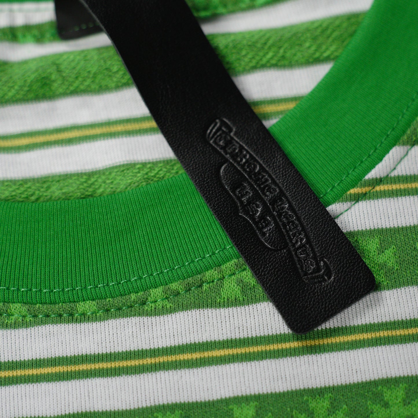 CHROME HEARTS Striped Logo T-shirt Green