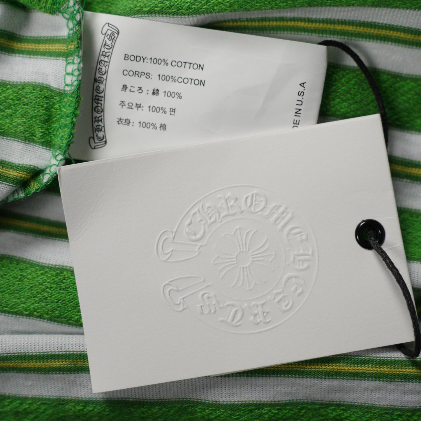 CHROME HEARTS Striped Logo T-shirt Green