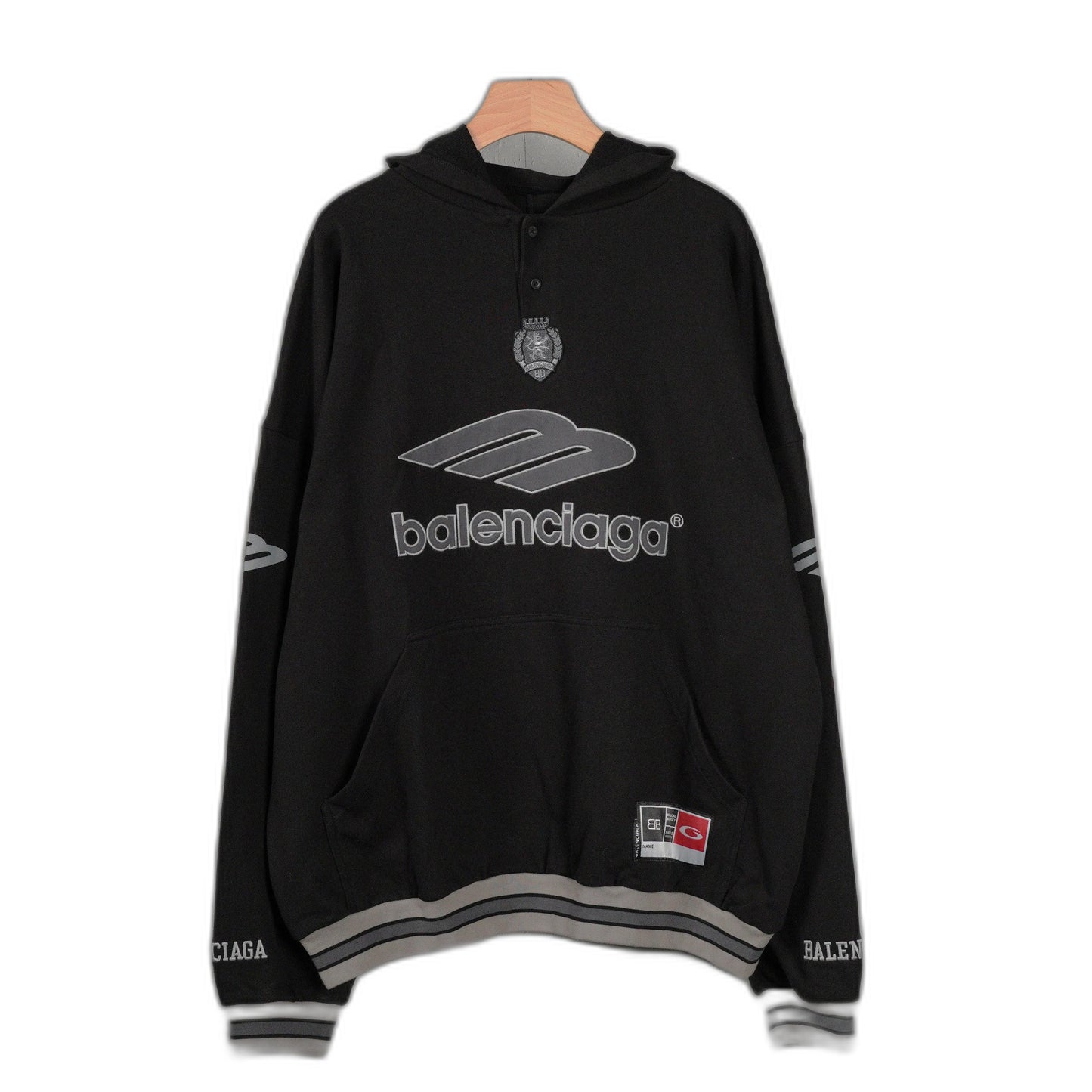 Balenciaga Men's 3b Football Polo Hoodie