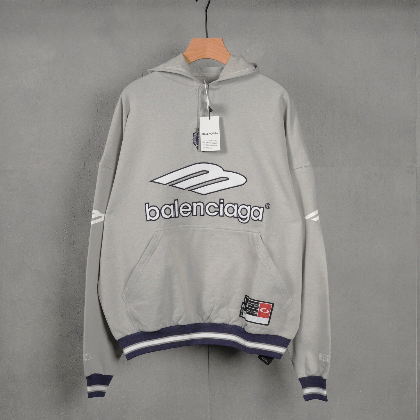 Balenciaga Men's 3b Football Polo Hoodie