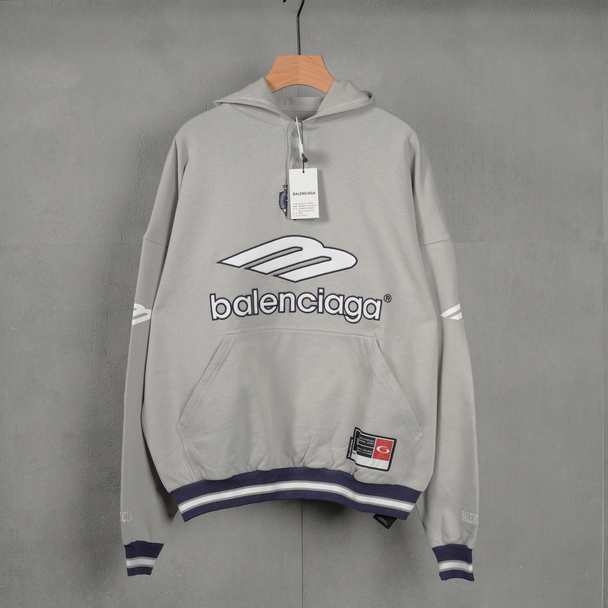 Balenciaga Men's 3b Football Polo Hoodie