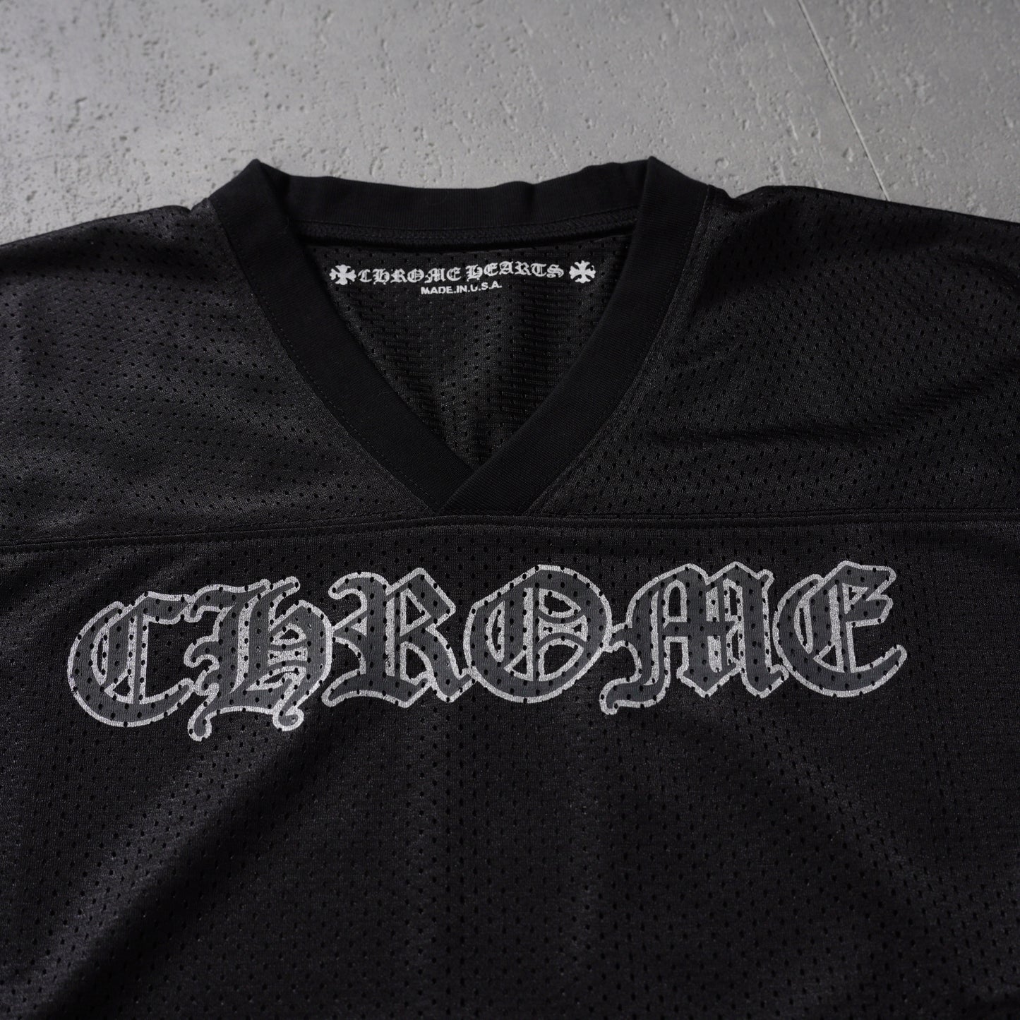 Chrome Hearts Mesh Stadium Football Jersey Black