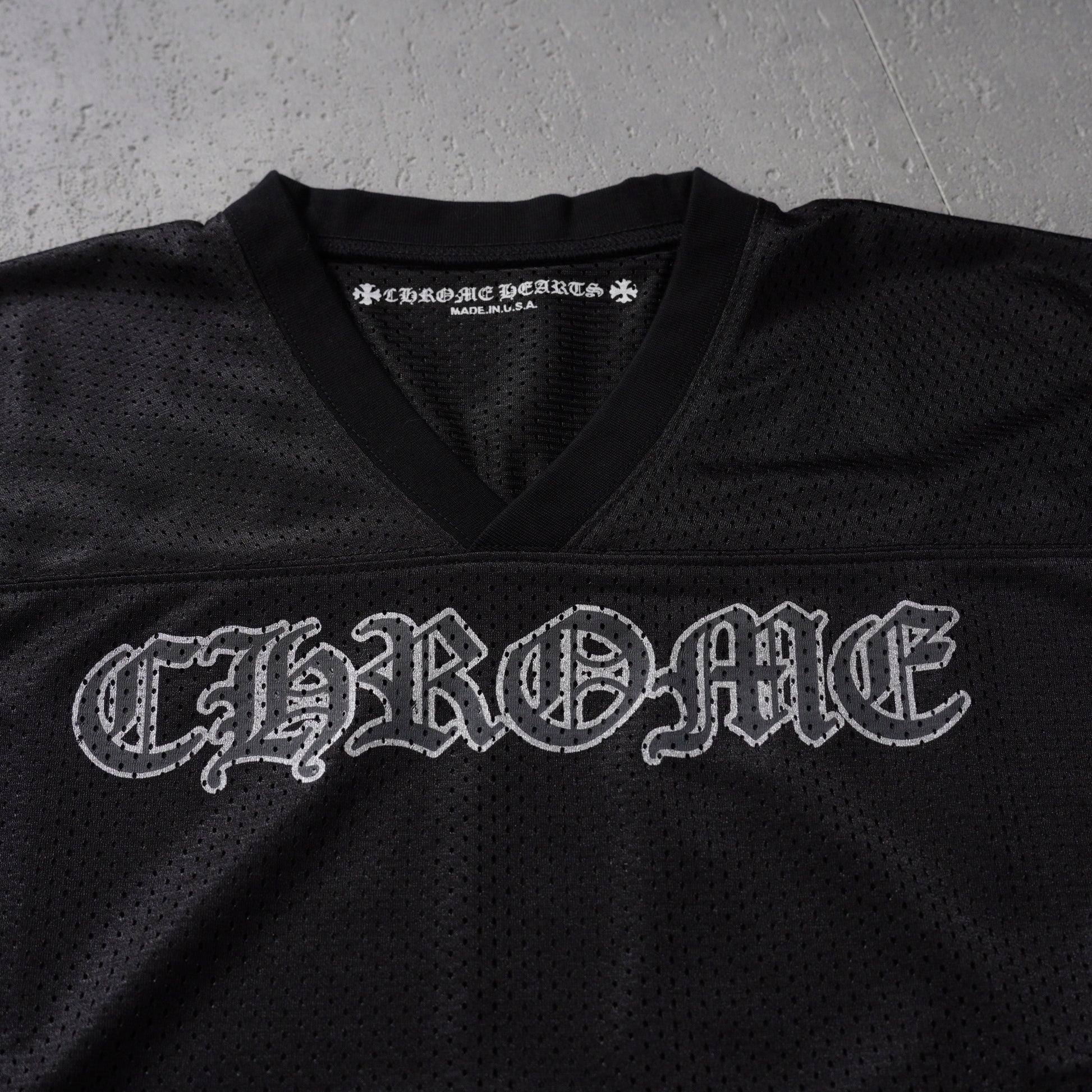 Chrome Hearts Mesh Stadium Football Jersey Black