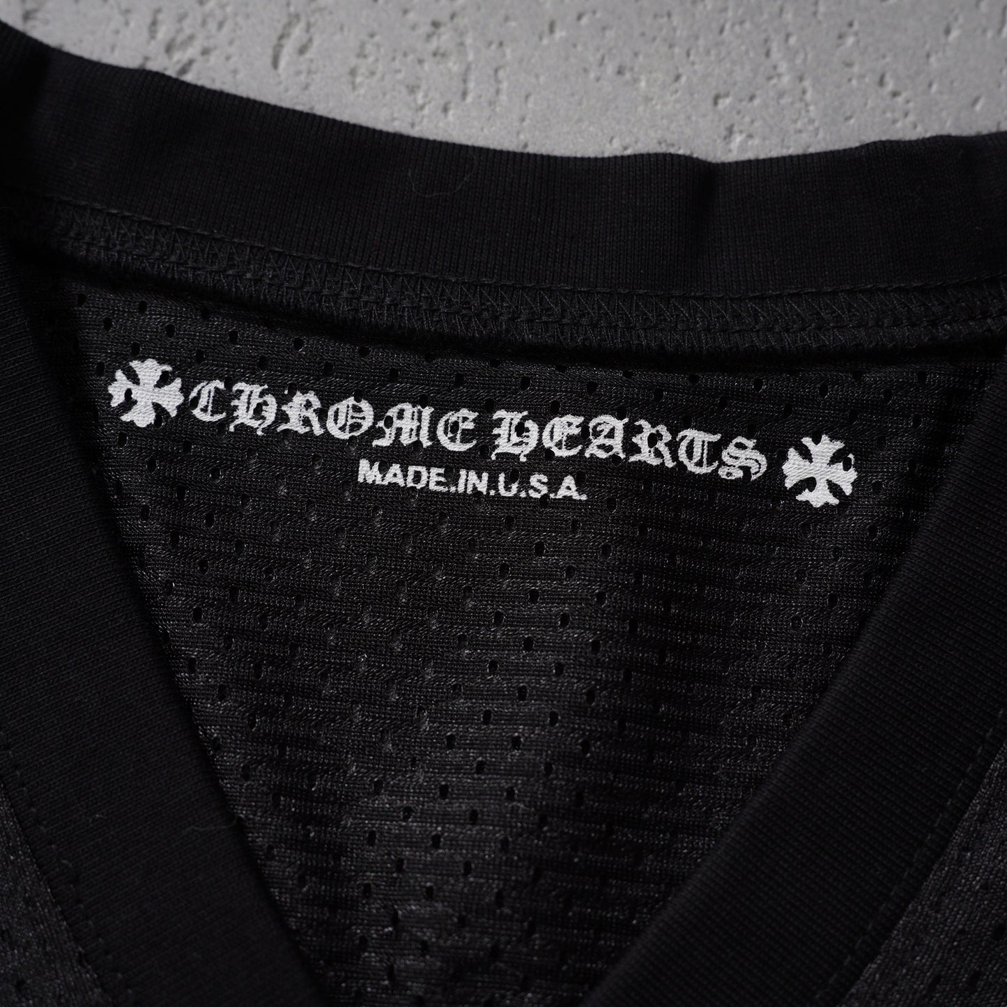 Chrome Hearts Mesh Stadium Football Jersey Black