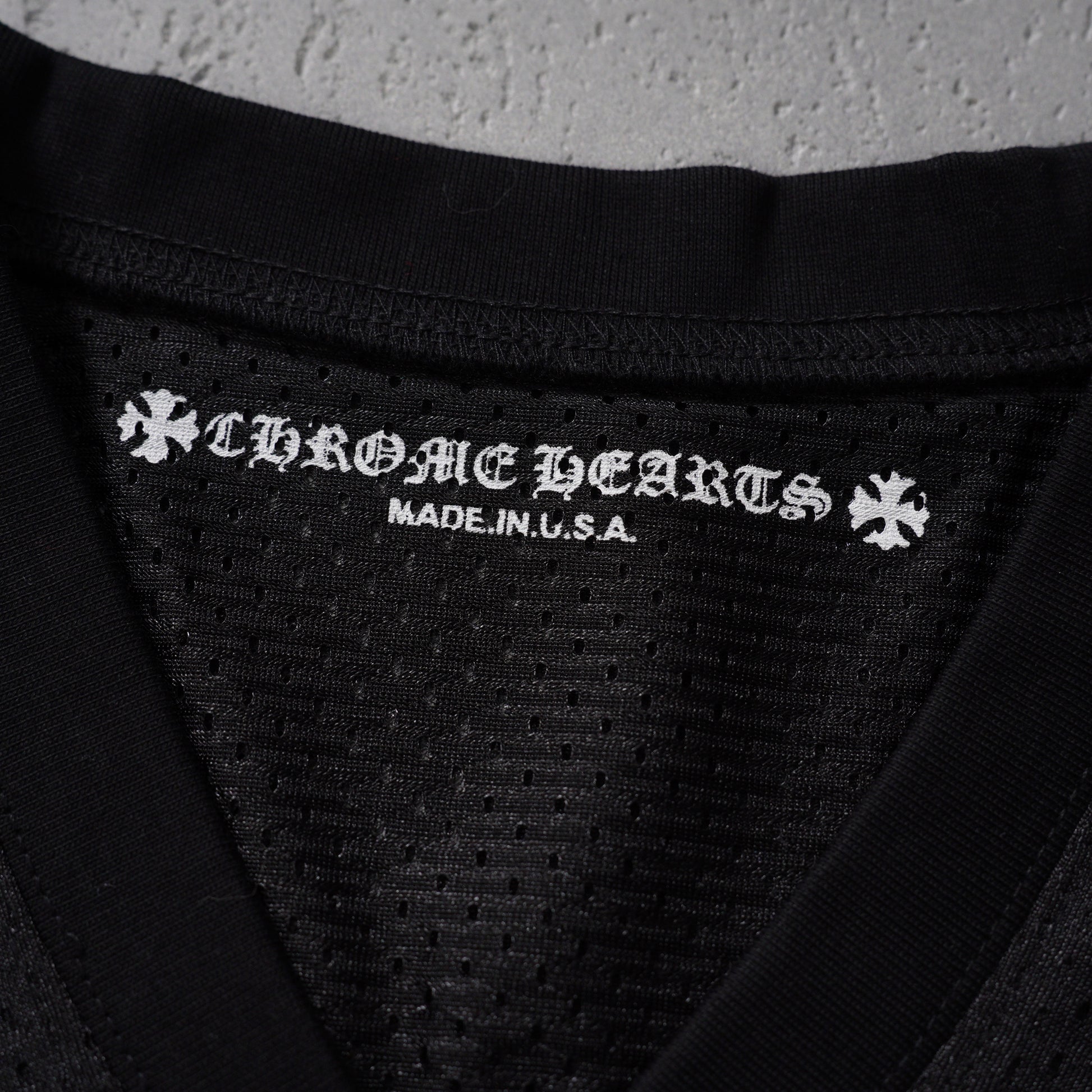 Chrome Hearts Mesh Stadium Football Jersey Black