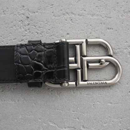 Balenciaga Men's Bb Large Belt in Black-3.5cm