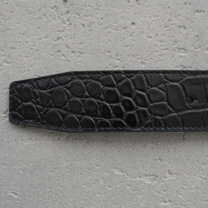 Balenciaga Men's Bb Large Belt in Black-3.5cm