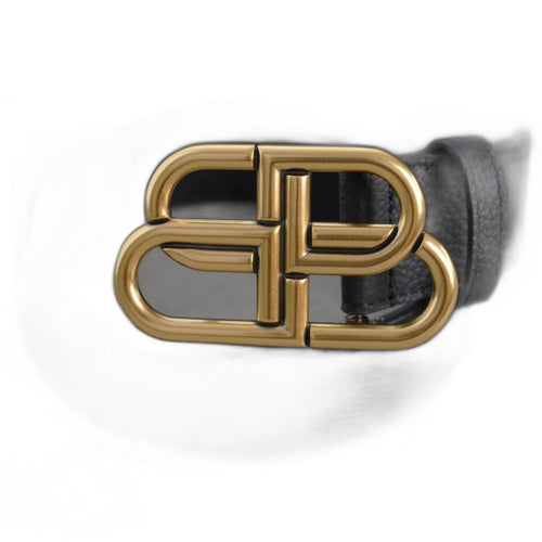 Balenciaga Bb Large Belt in Black-3.5cm
