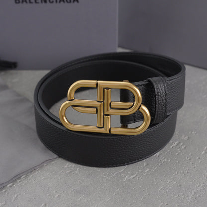 Balenciaga Bb Large Belt in Black-3.5cm
