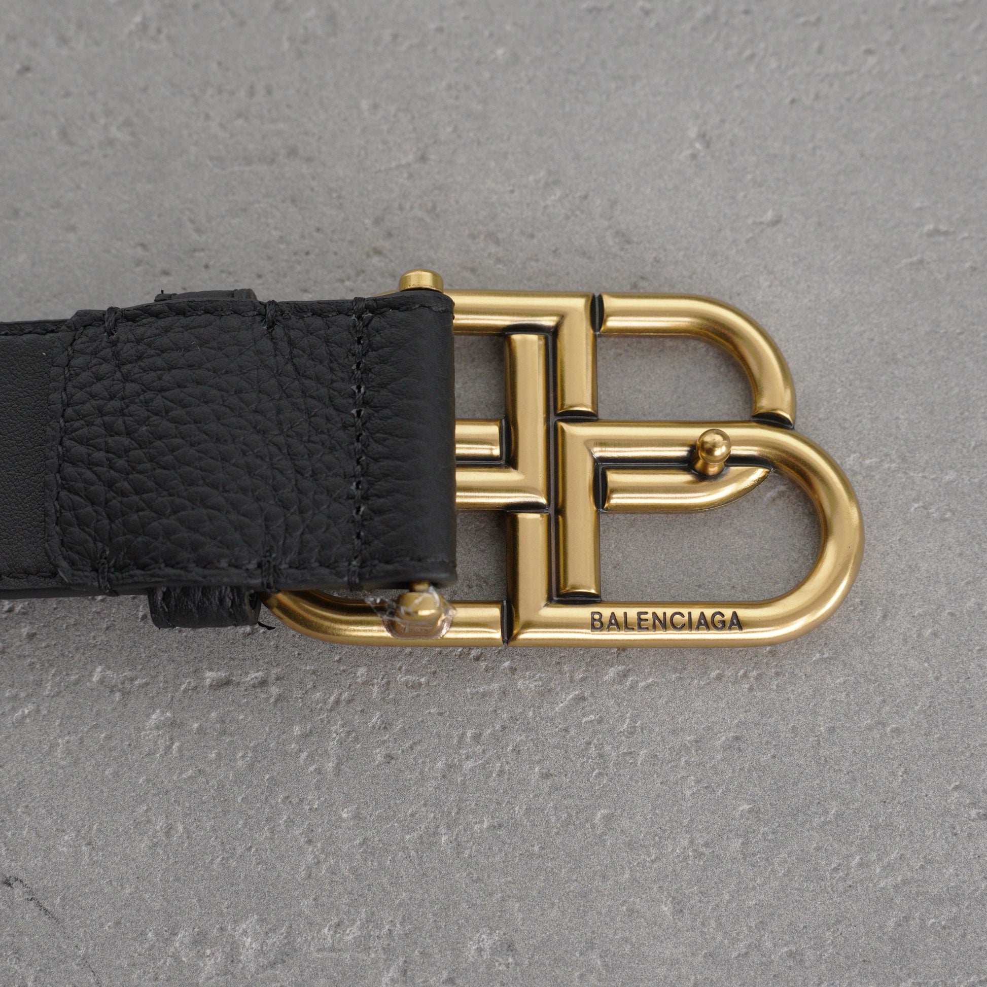 Balenciaga Bb Large Belt in Black-3.5cm
