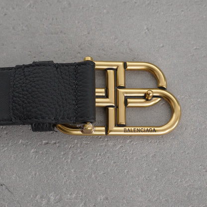 Balenciaga Bb Large Belt in Black-3.5cm