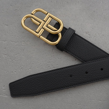 Balenciaga Bb Large Belt in Black-3.5cm
