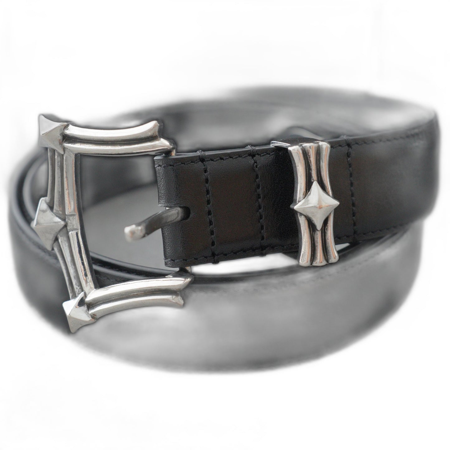 Chrome Hearts Waxed Punk Leather Belt-3cm
