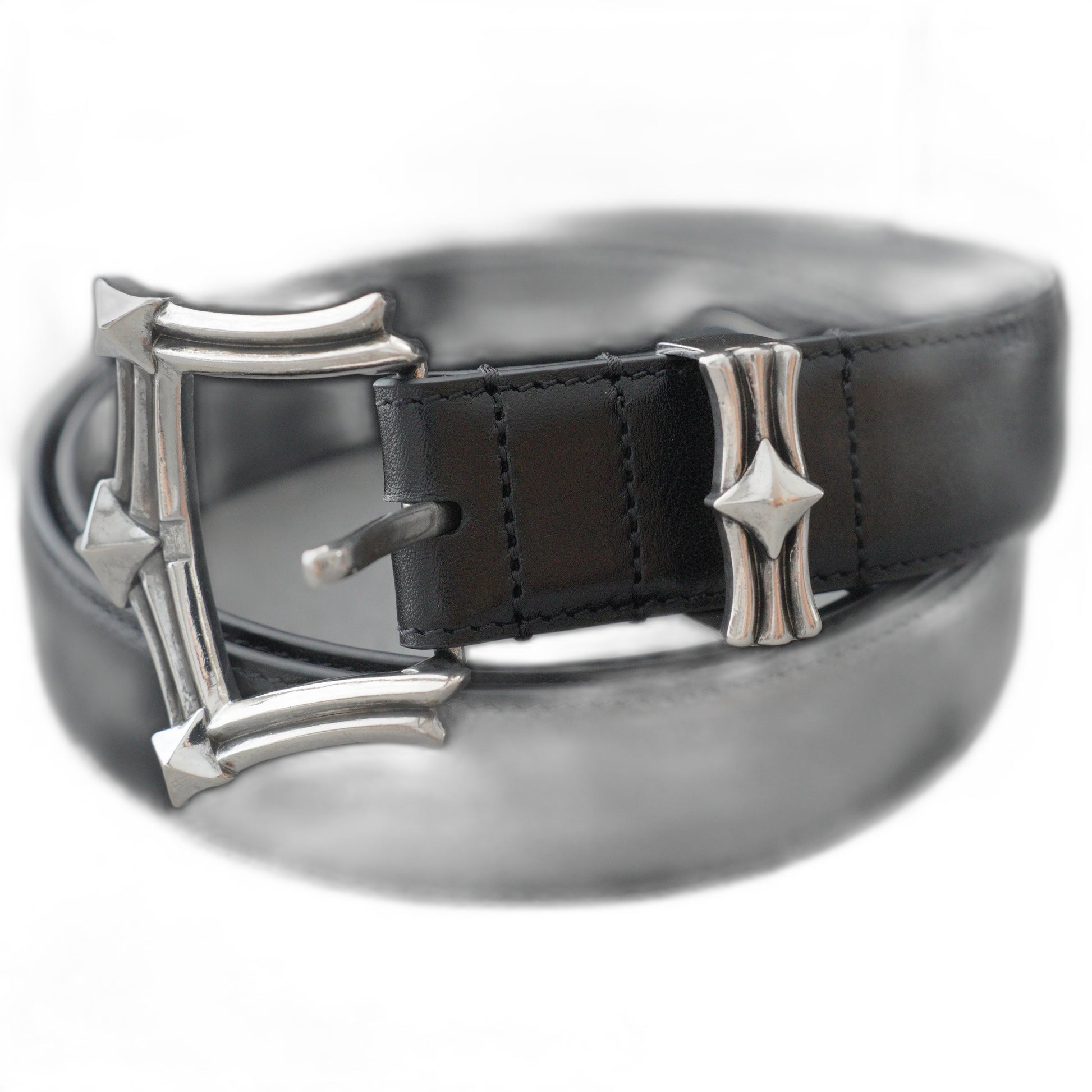 Chrome Hearts Waxed Punk Leather Belt-3cm