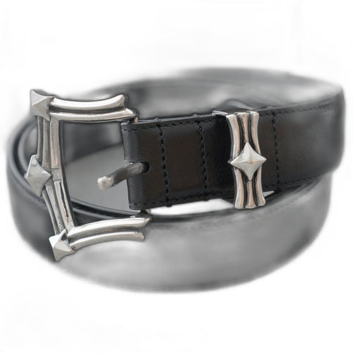 Chrome Hearts Waxed Punk Leather Belt-3cm