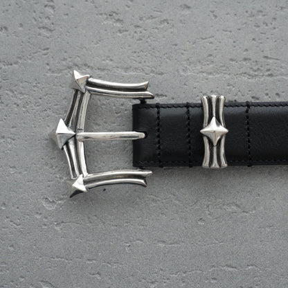 Chrome Hearts Waxed Punk Leather Belt-3cm