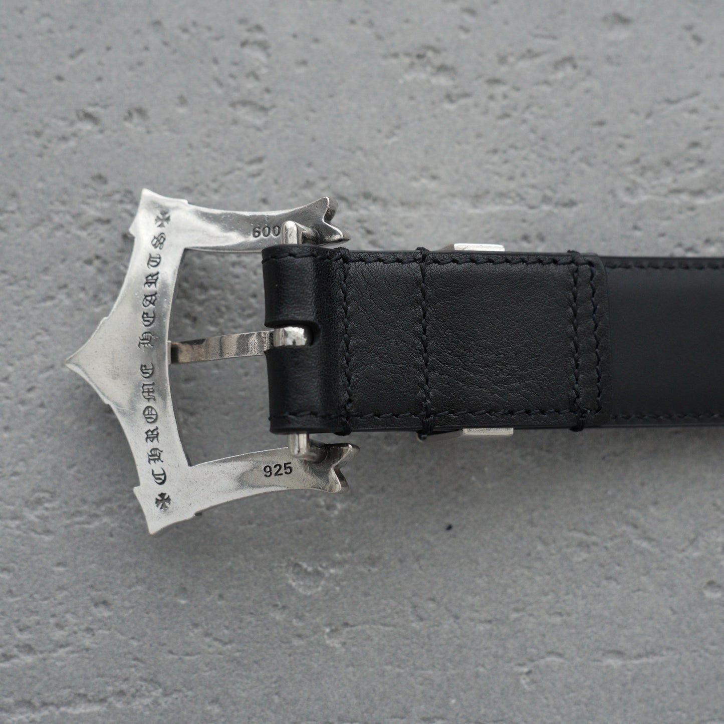 Chrome Hearts Waxed Punk Leather Belt-3cm