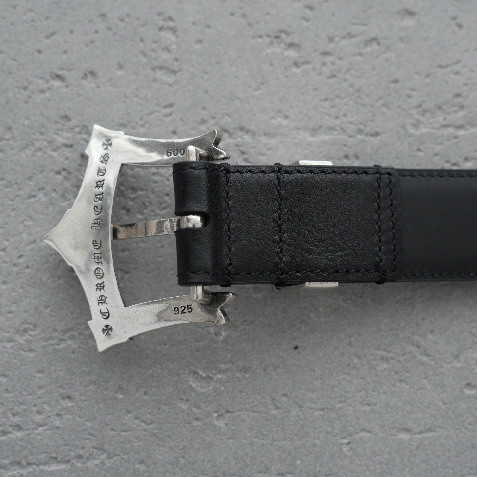Chrome Hearts Waxed Punk Leather Belt-3cm