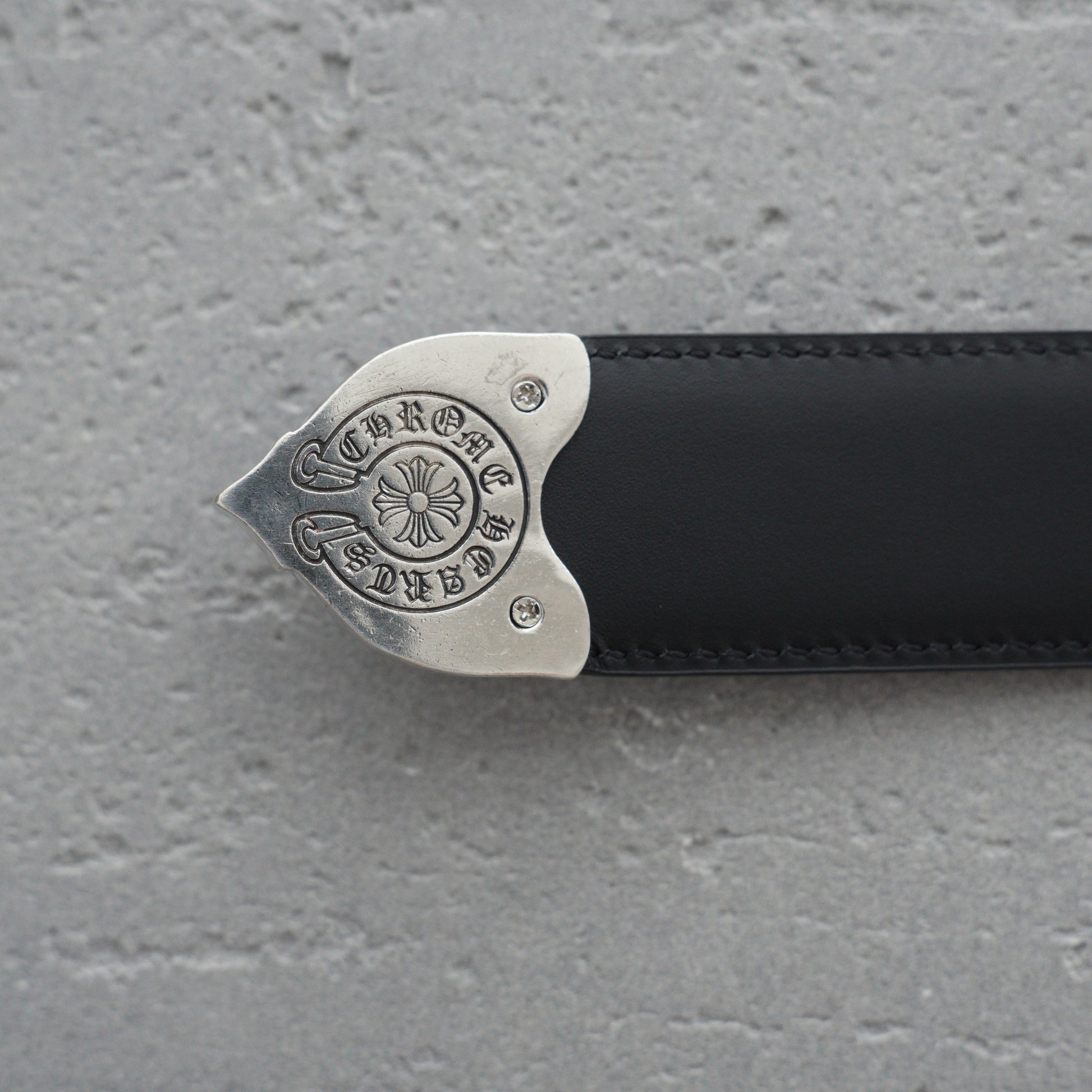 Chrome Hearts Waxed Punk Leather Belt-3cm