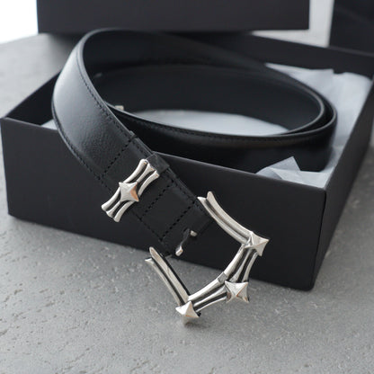 Chrome Hearts Waxed Punk Leather Belt-3cm