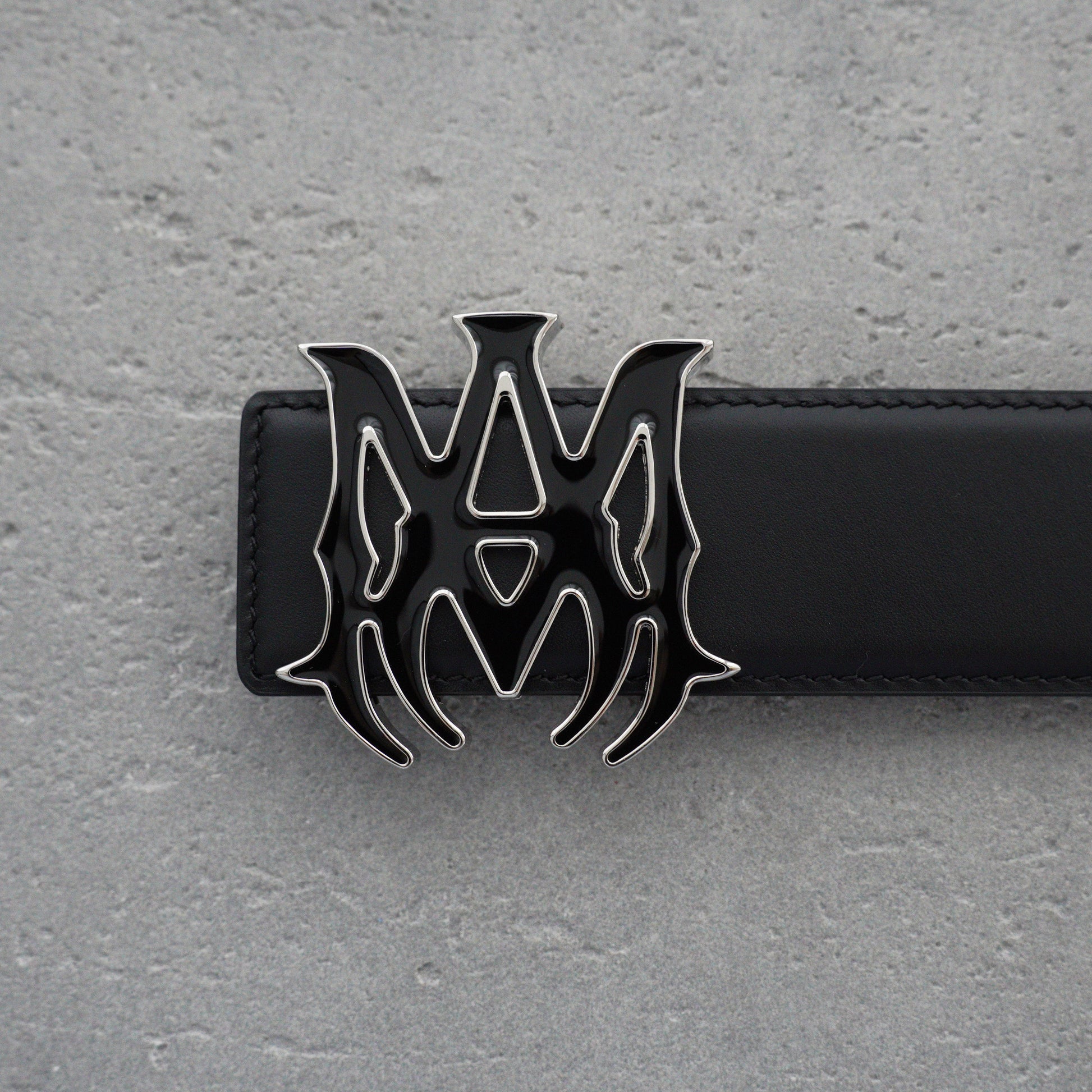 AMIRI Logo motif leather belt 4cm