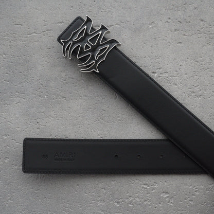 AMIRI Logo motif leather belt 4cm