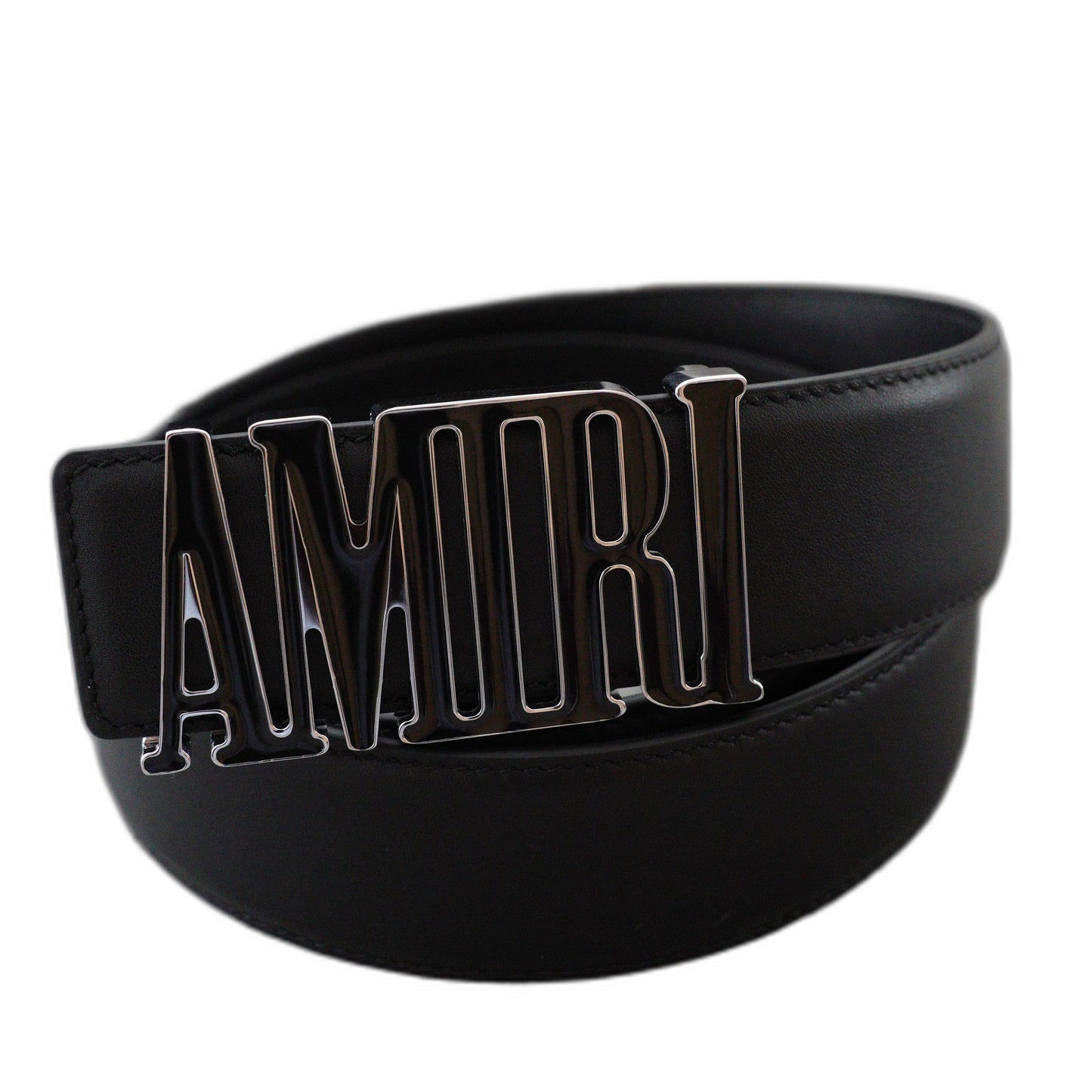 Amiri 3.5cm calfskin belt-black