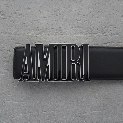Amiri 3.5cm calfskin belt-black