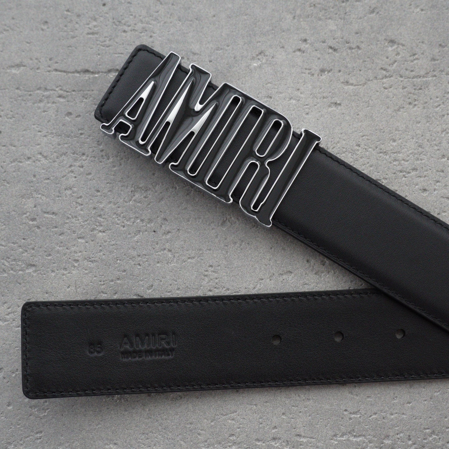Amiri 3.5cm calfskin belt-black