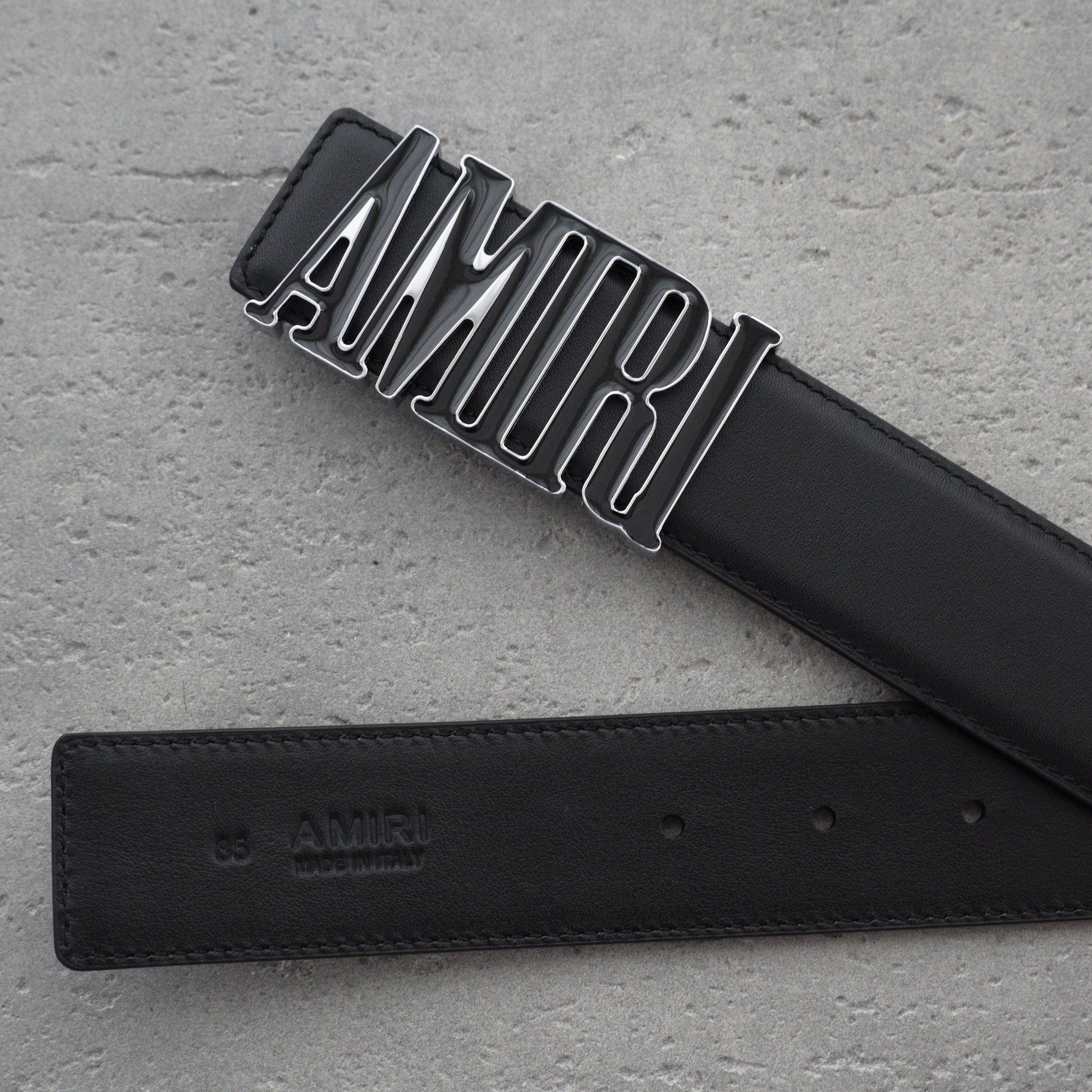 Amiri 3.5cm calfskin belt-black