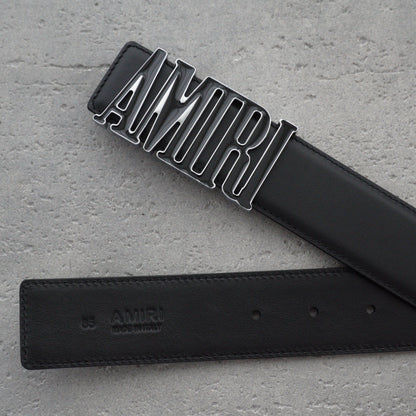Amiri 3.5cm calfskin belt-black