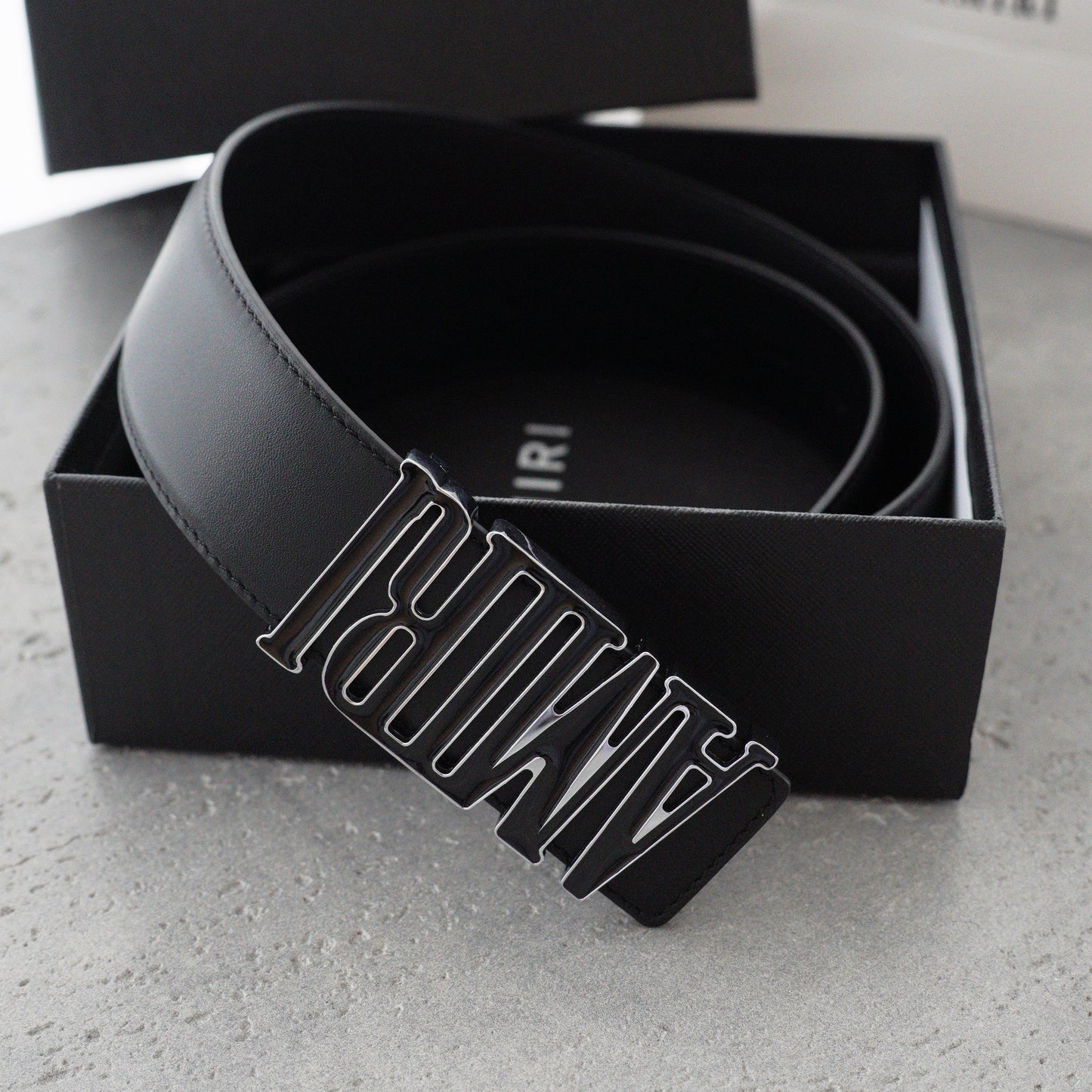 Amiri 3.5cm calfskin belt-black