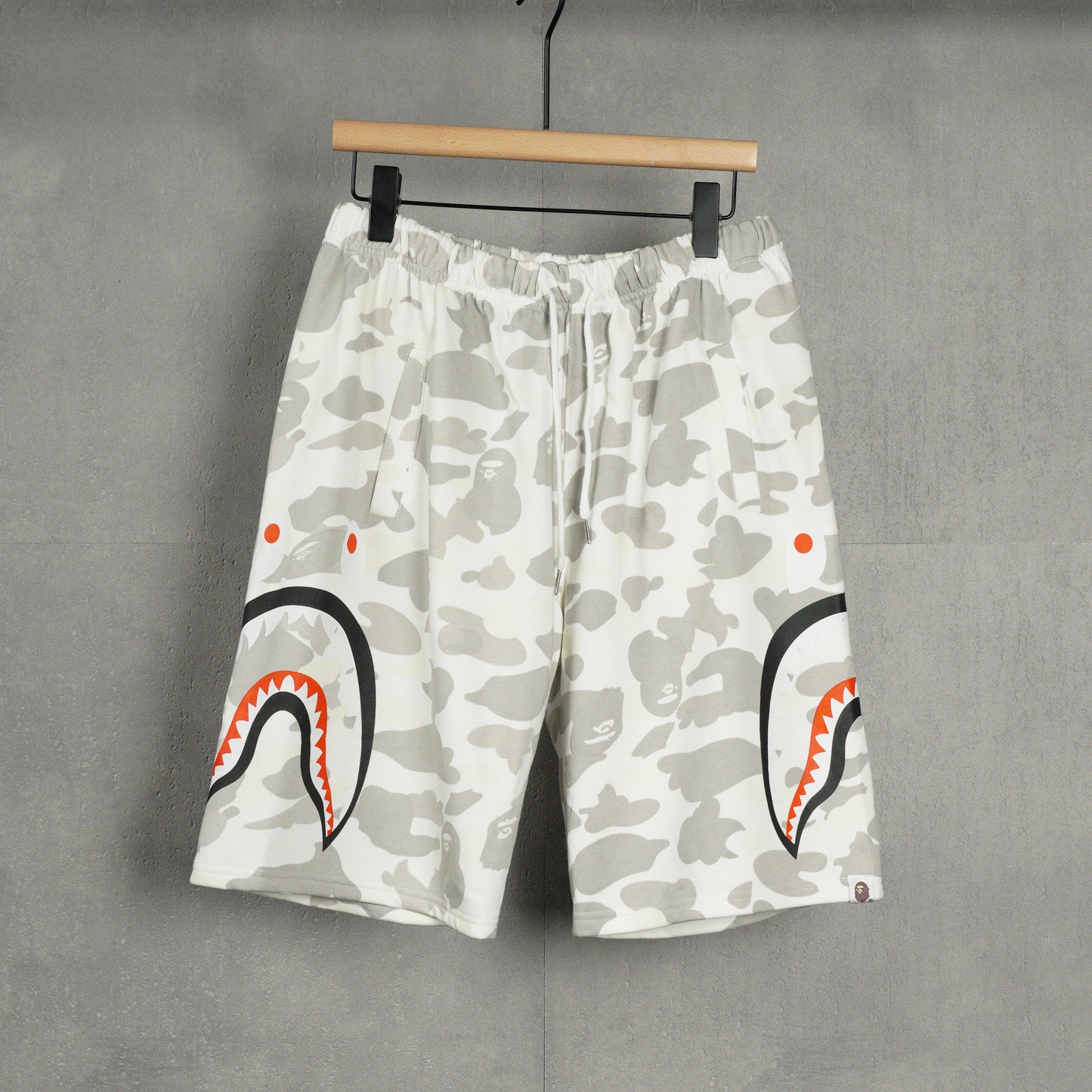 BAPE Space Camo Shark Sweat Shorts (SS21) White
