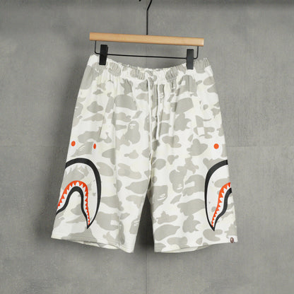 BAPE Space Camo Shark Sweat Shorts (SS21) White