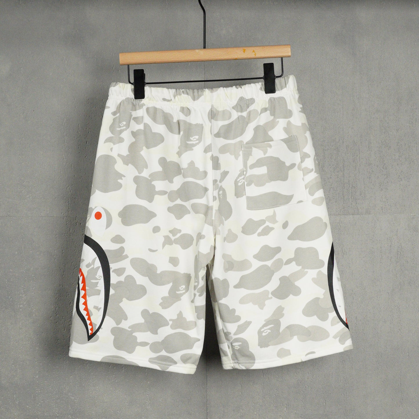 BAPE Space Camo Shark Sweat Shorts (SS21) White