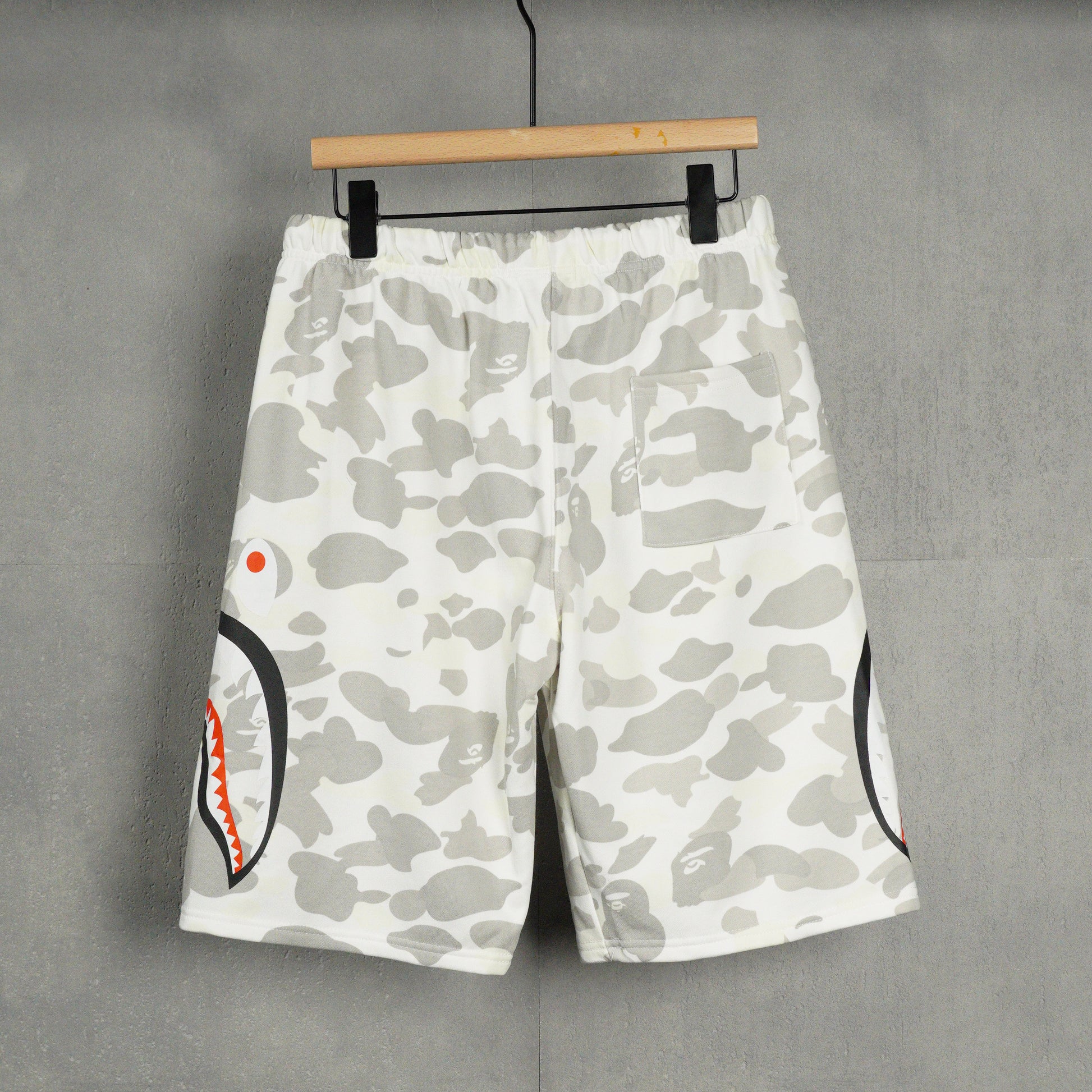 BAPE Space Camo Shark Sweat Shorts (SS21) White