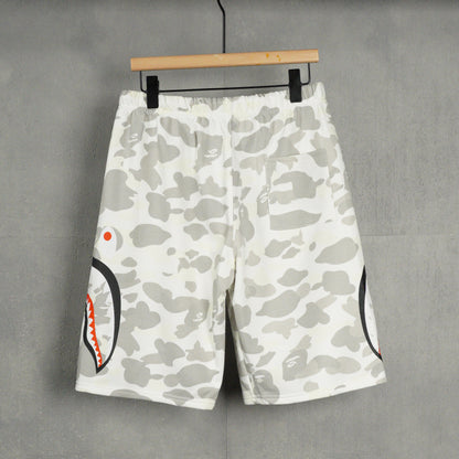 BAPE Space Camo Shark Sweat Shorts (SS21) White