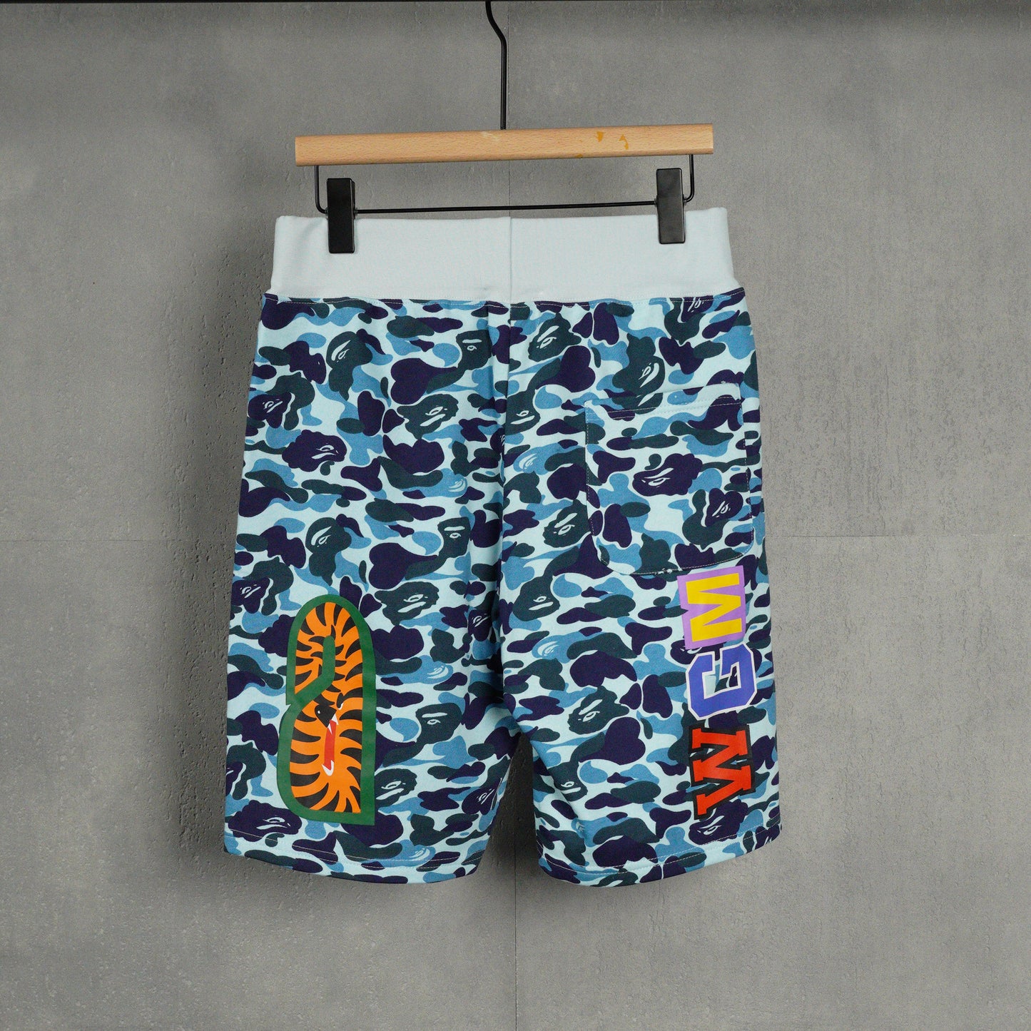BAPE Space Camo Shark Sweat Shorts (SS21) White
