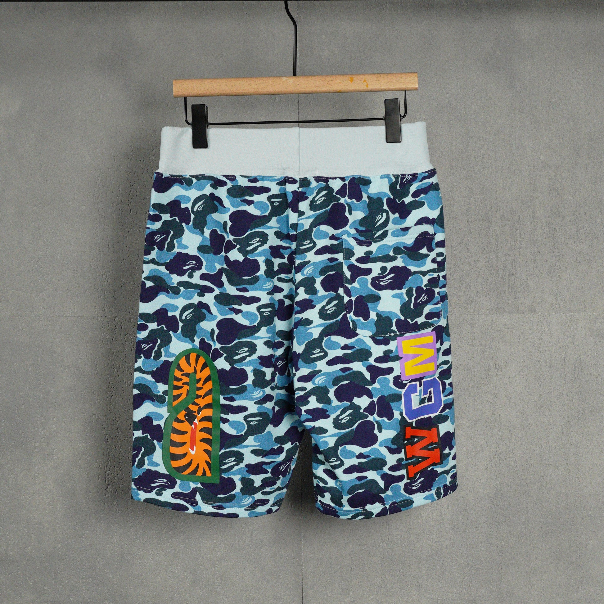 BAPE Space Camo Shark Sweat Shorts (SS21) White