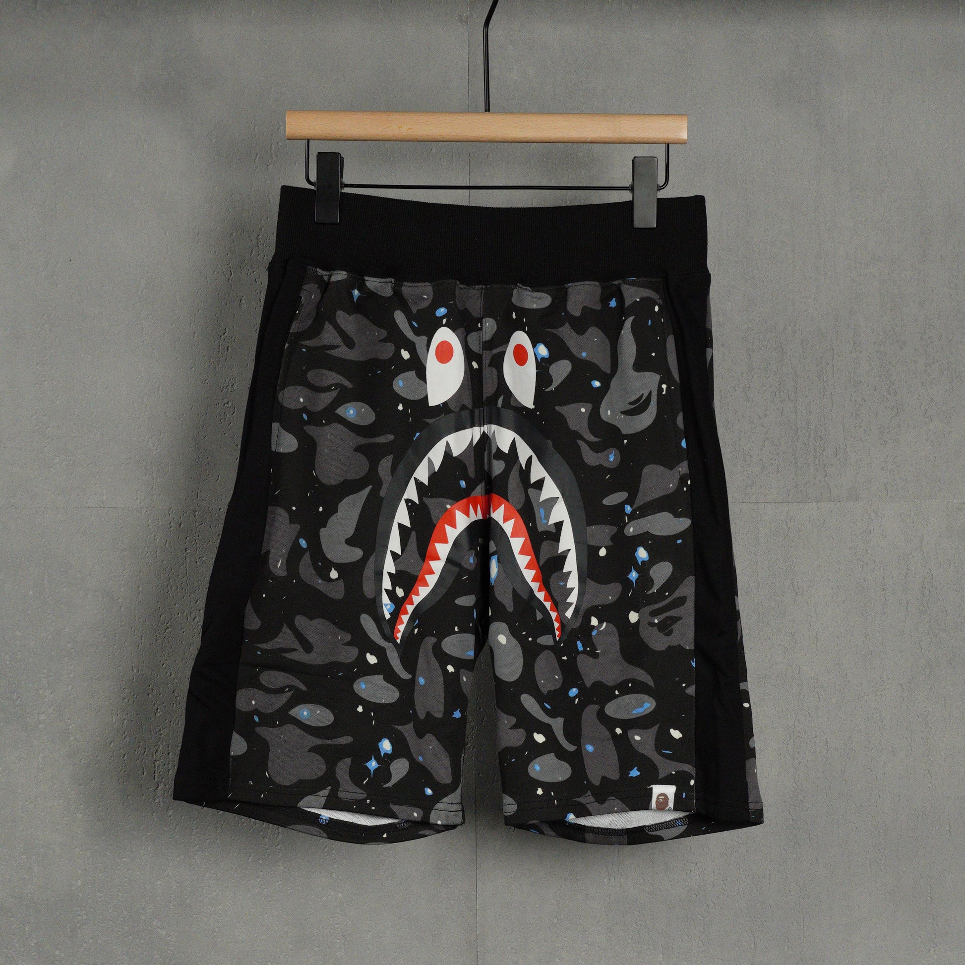BAPE Space Camo Shark Sweat Shorts (SS21) White