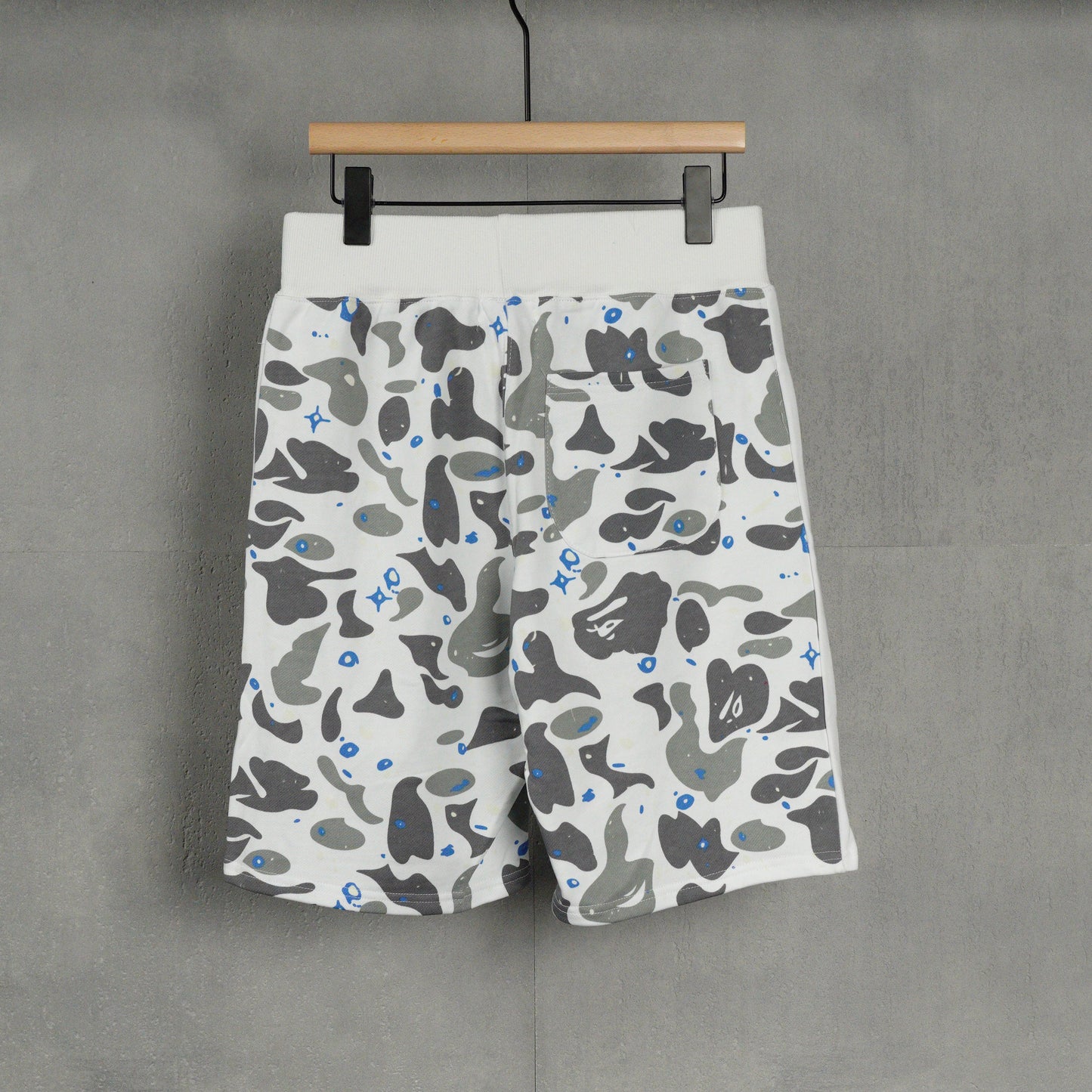 BAPE Space Camo Shark Sweat Shorts (SS21) White