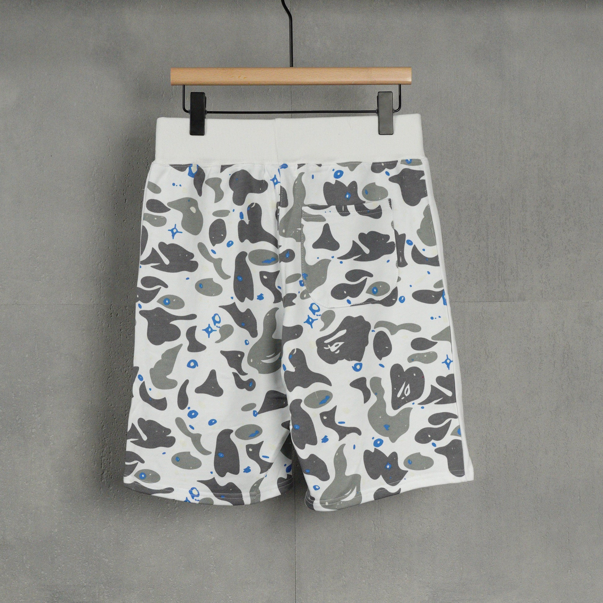 BAPE Space Camo Shark Sweat Shorts (SS21) White