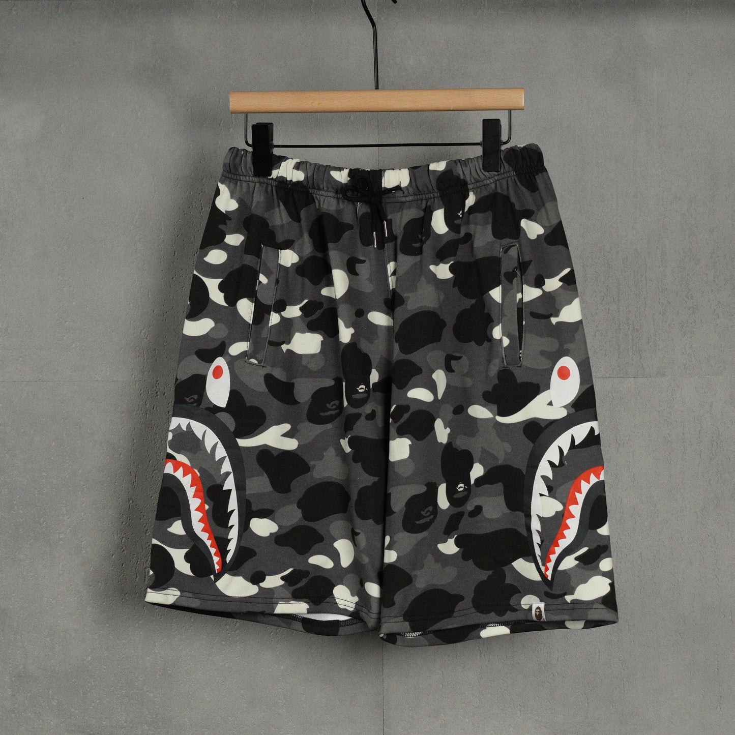 BAPE Space Camo Shark Sweat Shorts (SS21) White