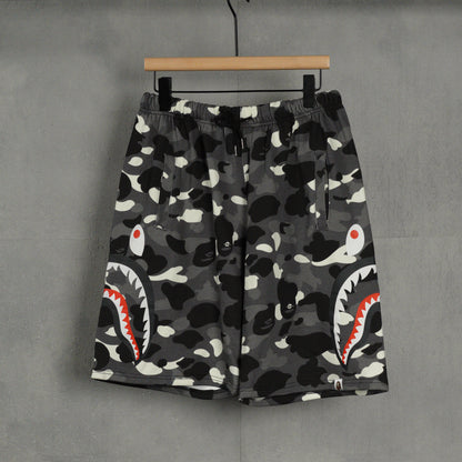 BAPE Space Camo Shark Sweat Shorts (SS21) White