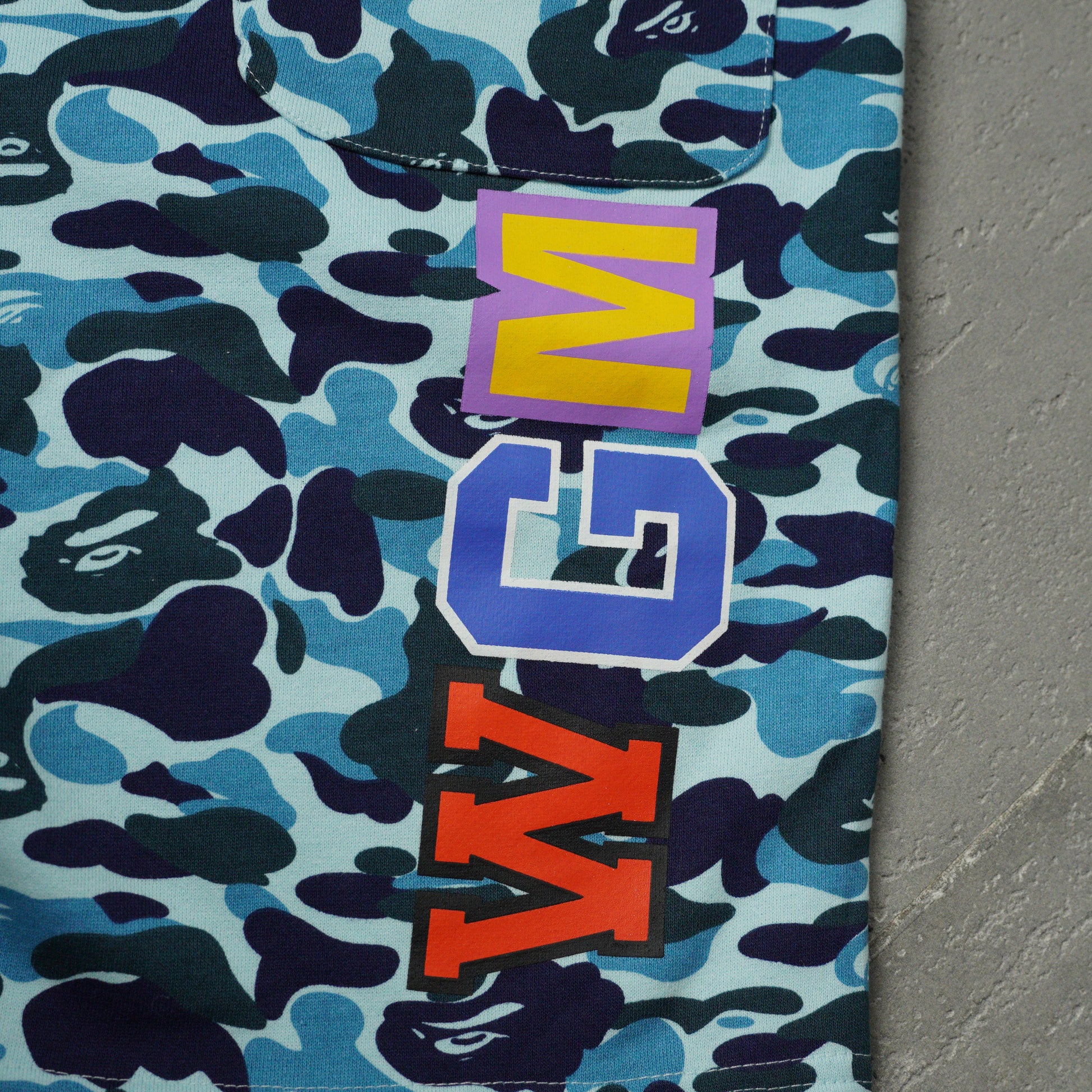 BAPE Space Camo Shark Sweat Shorts (SS21) White