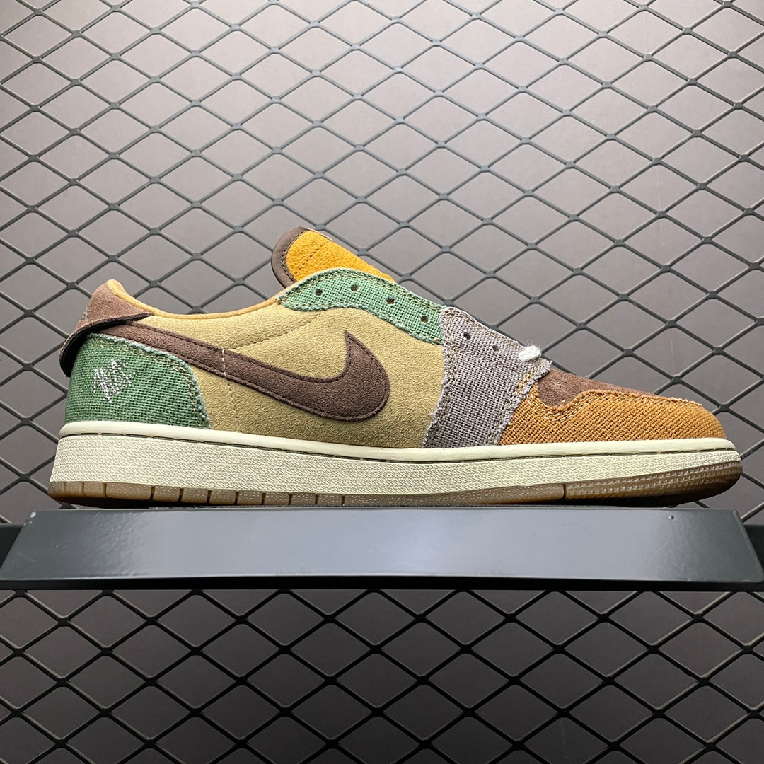 Zion Williamson × Nike Air Jordan 1 Low OG "Flax and Oil Green"