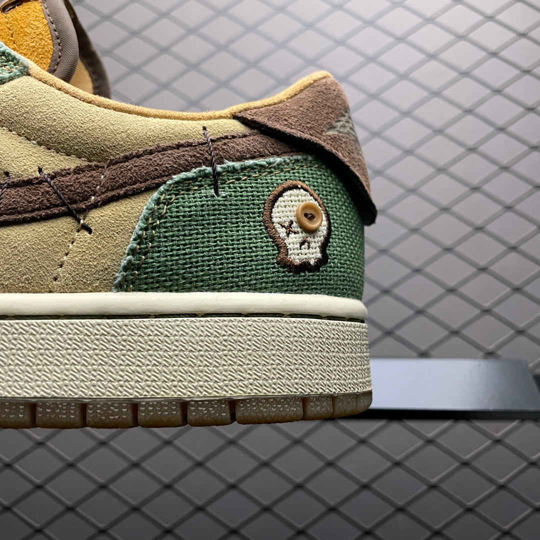 Zion Williamson × Nike Air Jordan 1 Low OG "Flax and Oil Green"